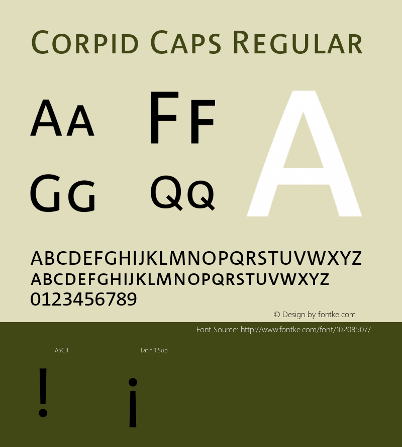 Corpid Caps Regular 001.072 Font Sample