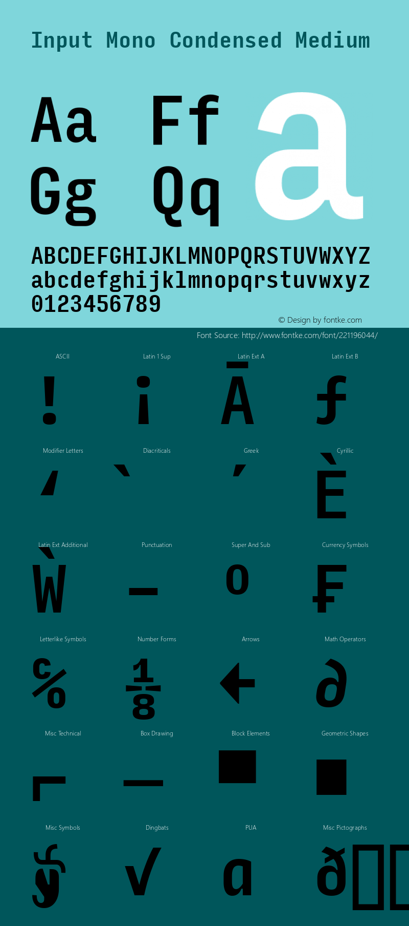 InputMonoCondensed Medium Version 0.000;PS 0.0;hotconv 1.0.72;makeotf.lib2.5.5900图片样张