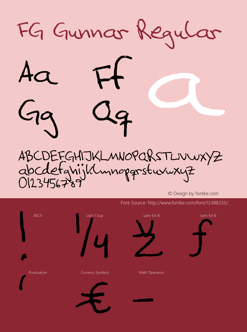 FG Gunnar Regular Version 001.000 Font Sample