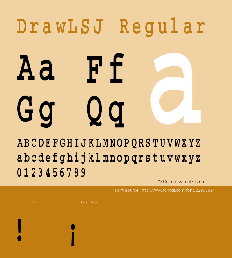 DrawLSJ Regular 1995:1.00 Font Sample