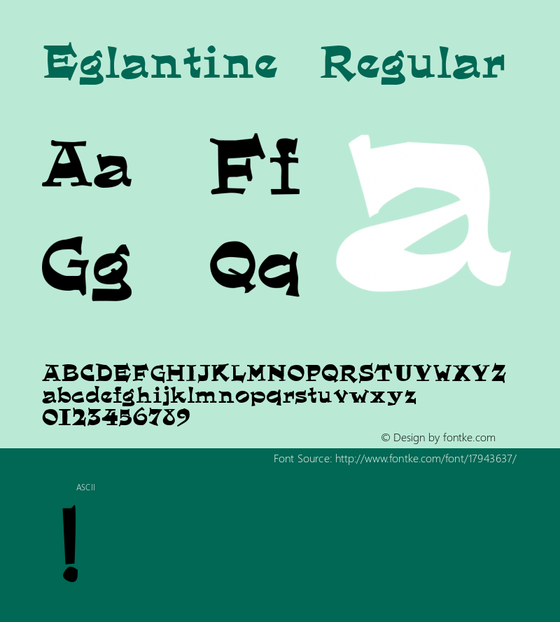 Eglantine Regular Altsys Fontographer 4.0.2 10/25/93 Font Sample