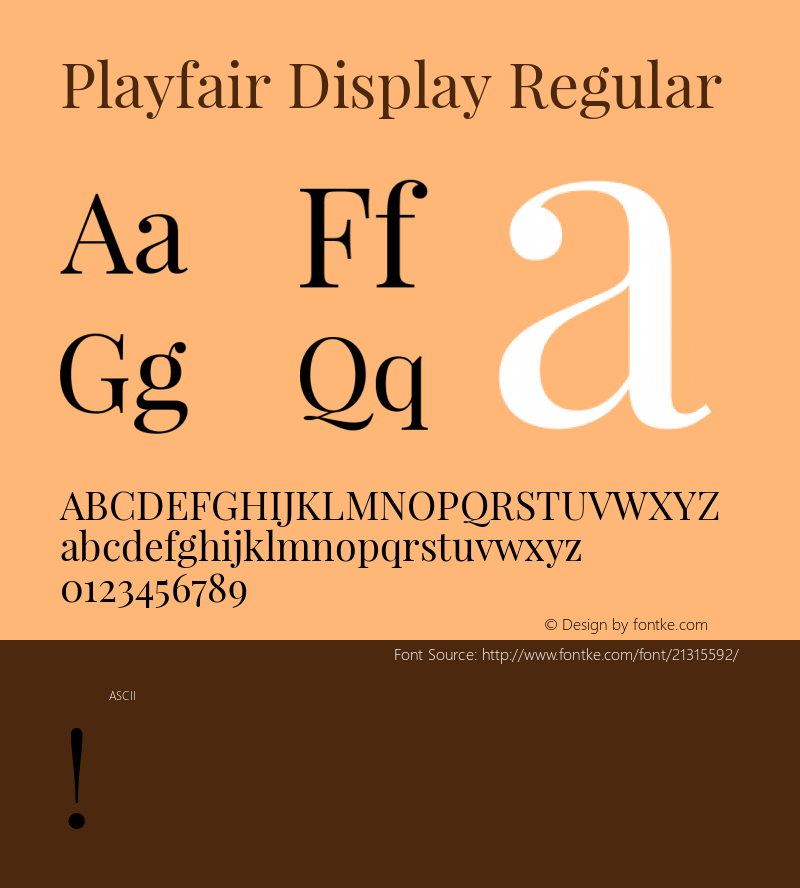 Playfair Display Regular  Font Sample