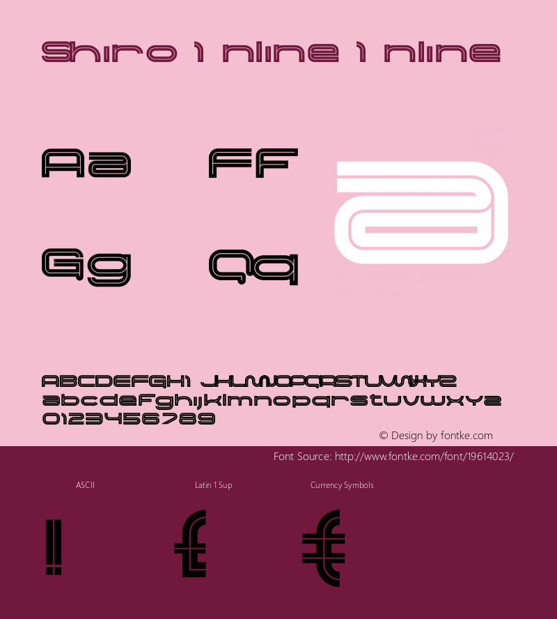 Shiro Inline Version 1.0 Font Sample