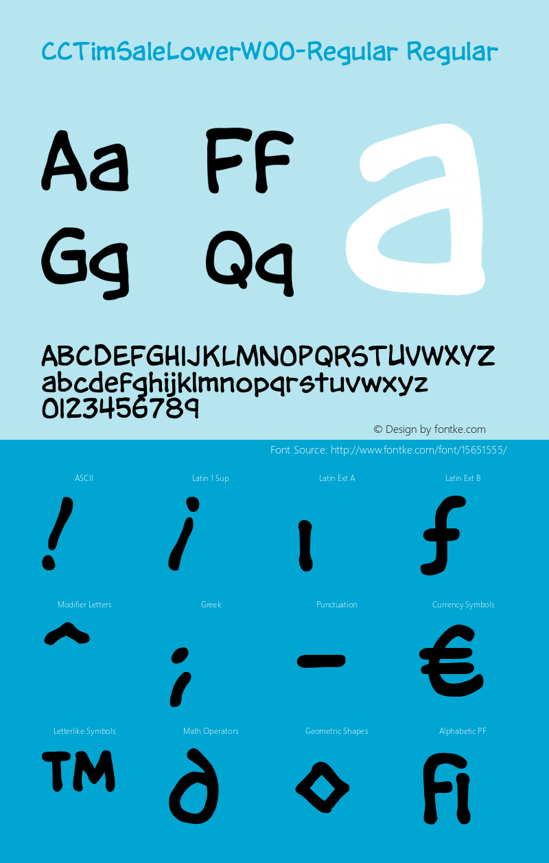 CCTimSaleLowerW00-Regular Regular Version 1.10 Font Sample