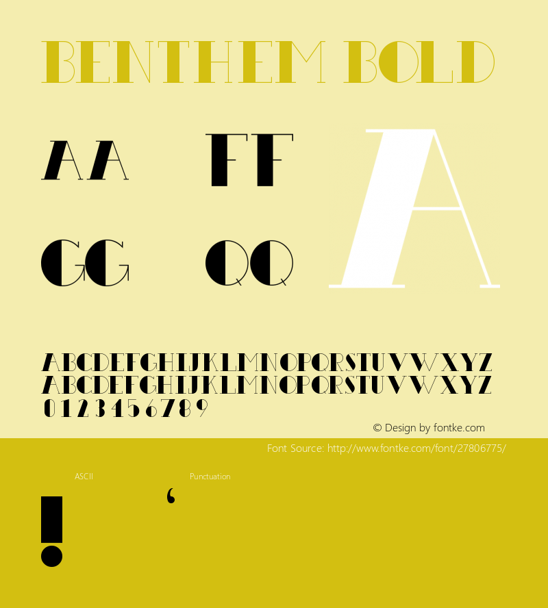 Benthem-Bold Version 1.000;PS 001.001;hotconv 1.0.56 Font Sample