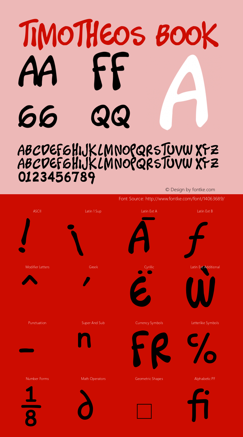 Timotheos Book Version 2.10 November 10, 20 Font Sample