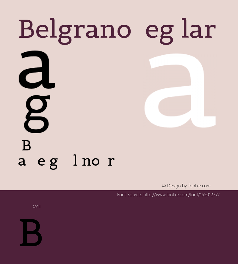 Belgrano Regular Version 1.002 Font Sample