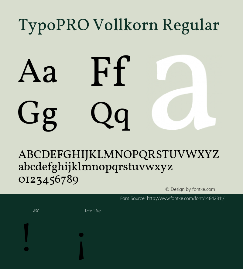 TypoPRO Vollkorn Regular Version 2.001 Font Sample