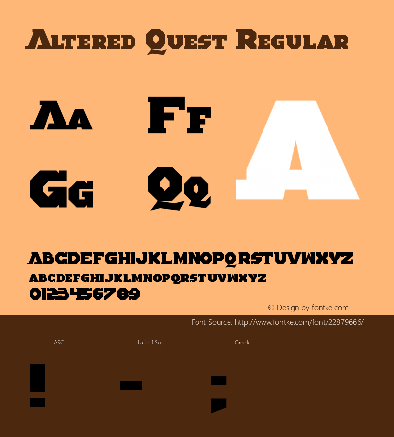 Altered Quest Version 1.00 June 2, 2016, initial release Font Sample