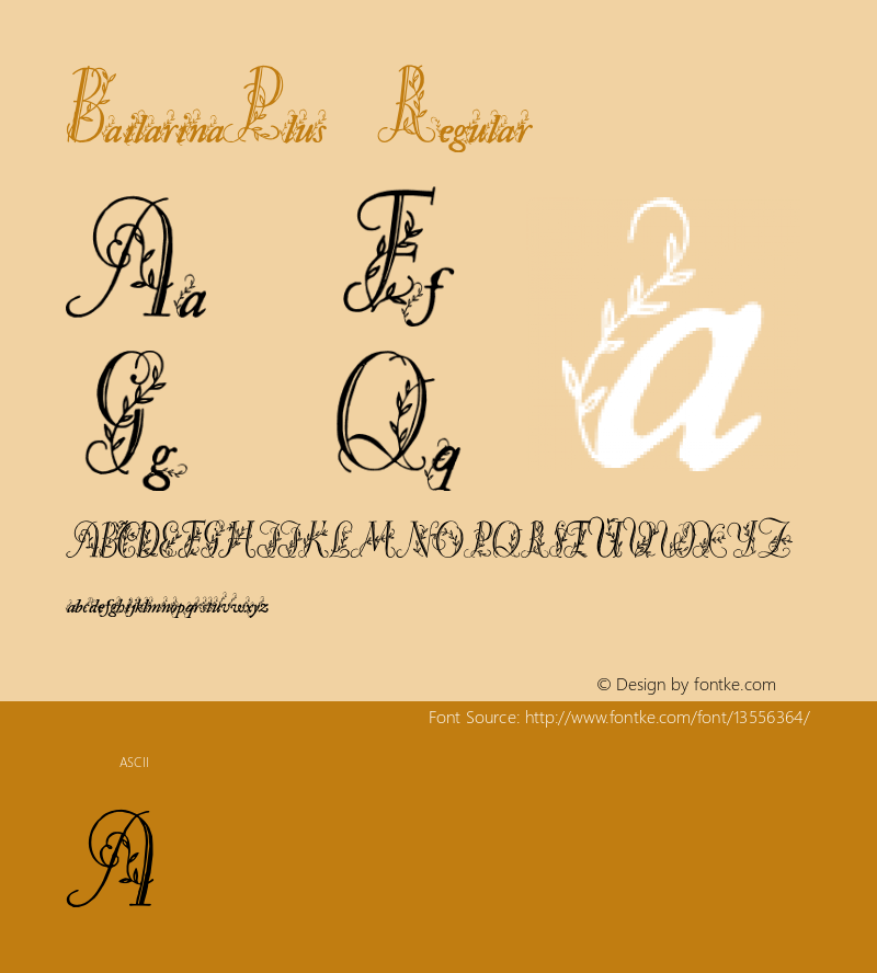 BailarinaPlus Regular Version 1.000 2008 initial release Font Sample