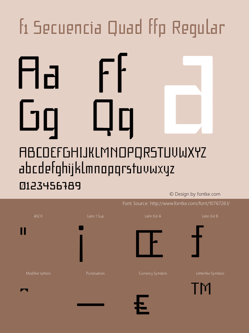 f1 Secuencia Quad ffp Regular Version 2.004 Font Sample