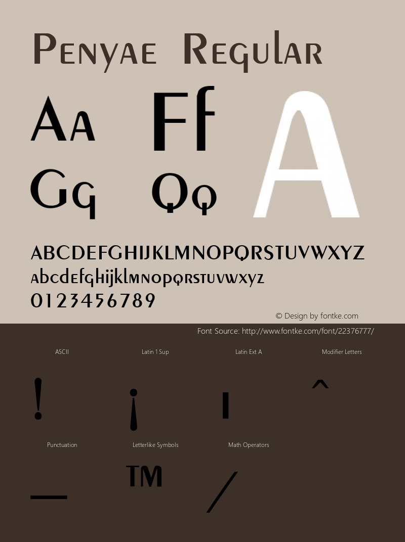 Penyae Regular Altsys Metamorphosis:12/1/92 Font Sample