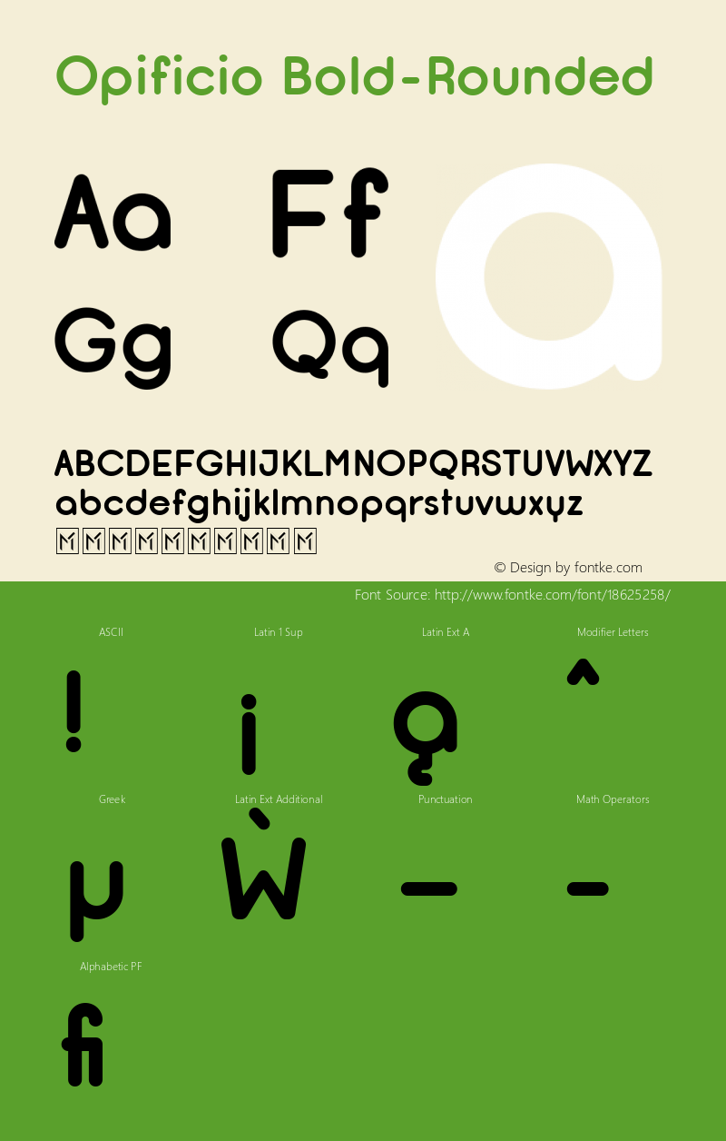 Opificio Bold-Rounded Version 2.000 Font Sample