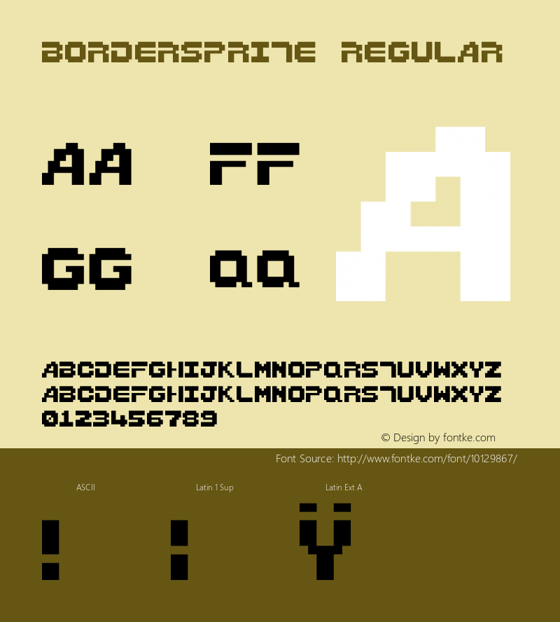 Bordersprite Regular Version 1.0 Font Sample