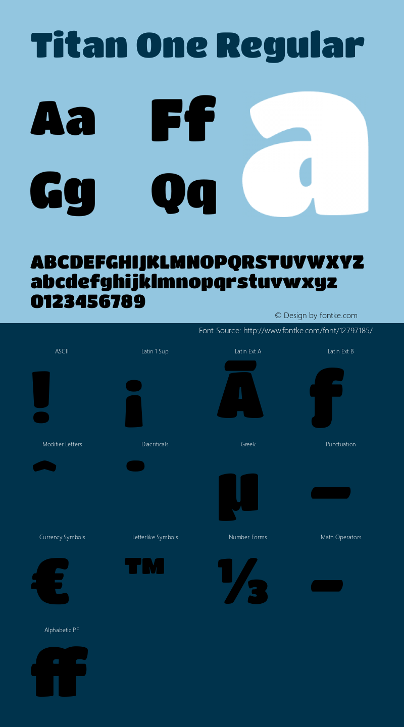 Titan One Regular Version 1.001 Font Sample