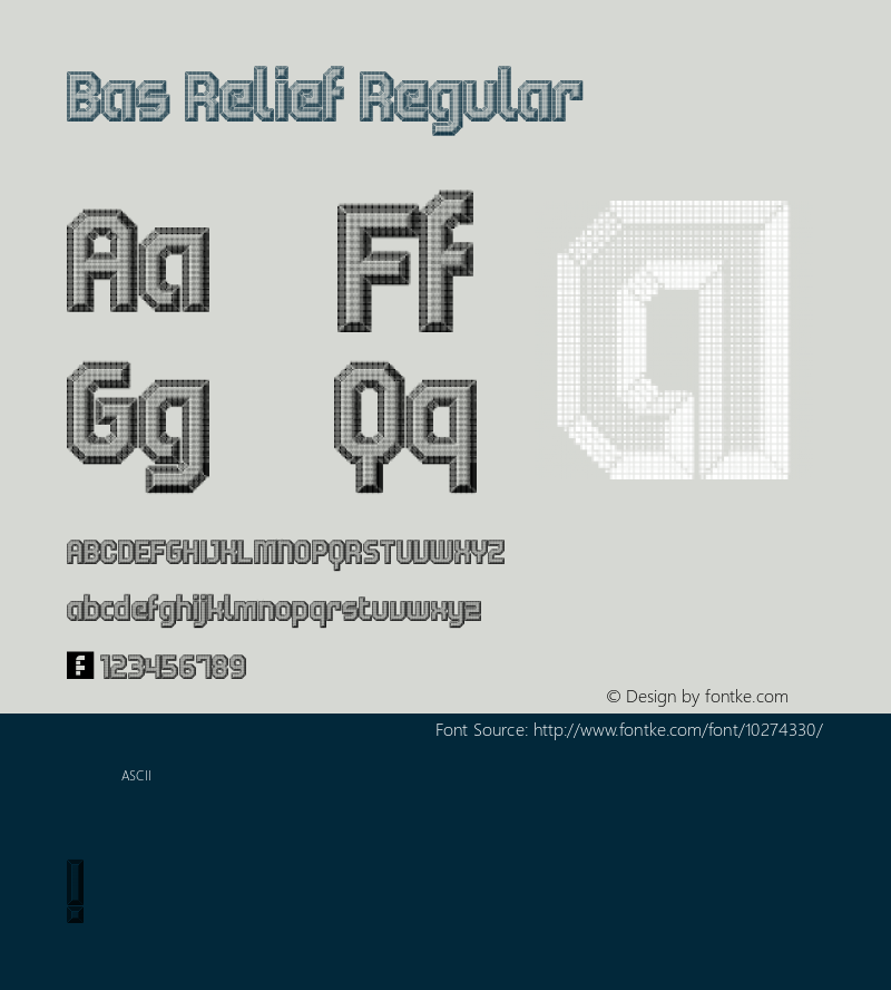 Bas Relief Regular Version 1.0 Font Sample