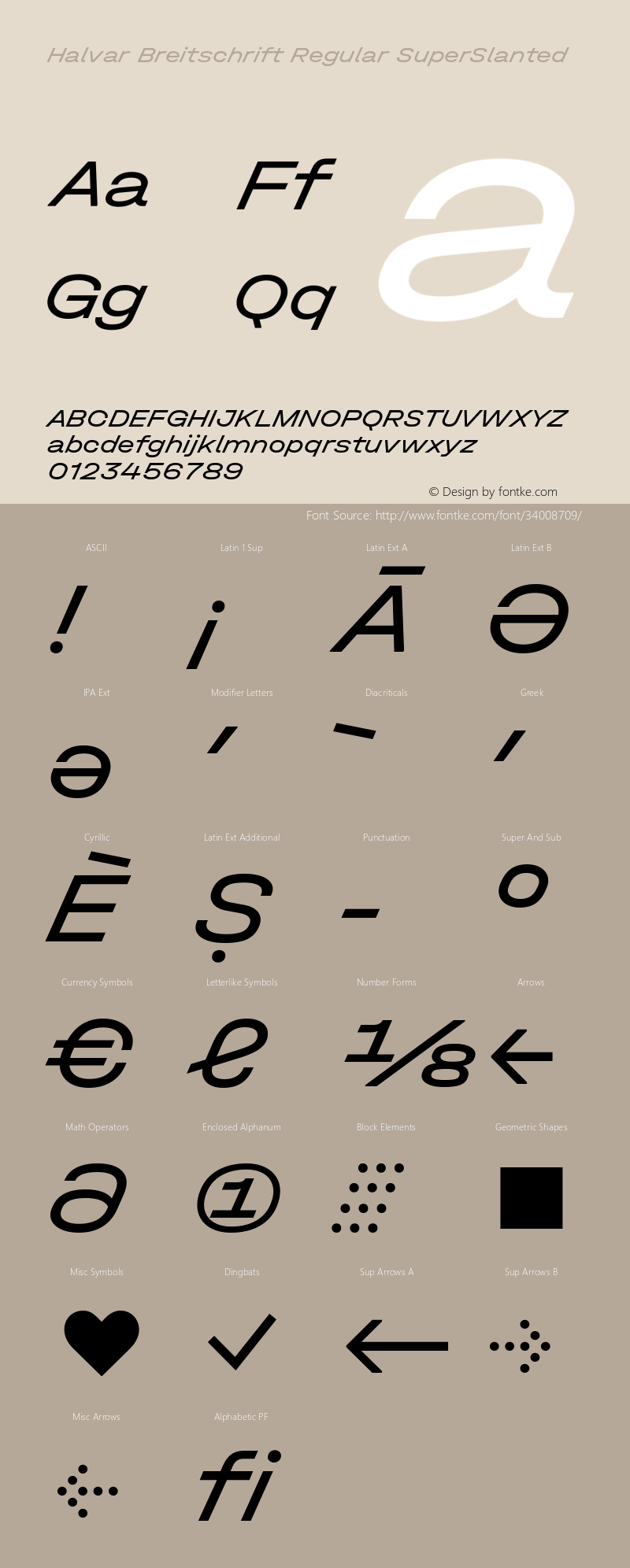 Halvar Breitschrift Regular SuperSlanted Version 1.000 Font Sample