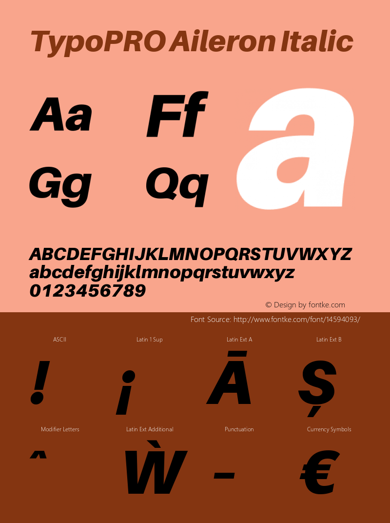 TypoPRO Aileron Italic Version 1.000;PS 001.000;hotconv 1.0.70;makeotf.lib2.5.58329 Font Sample