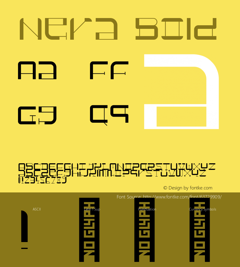 Nera Bold Version 1.000 Font Sample