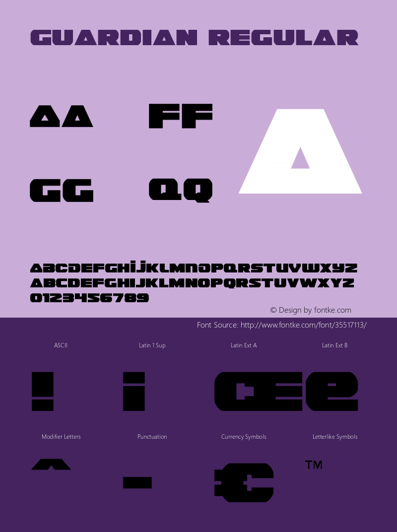 Guardian Version 2.1; 2019 Font Sample