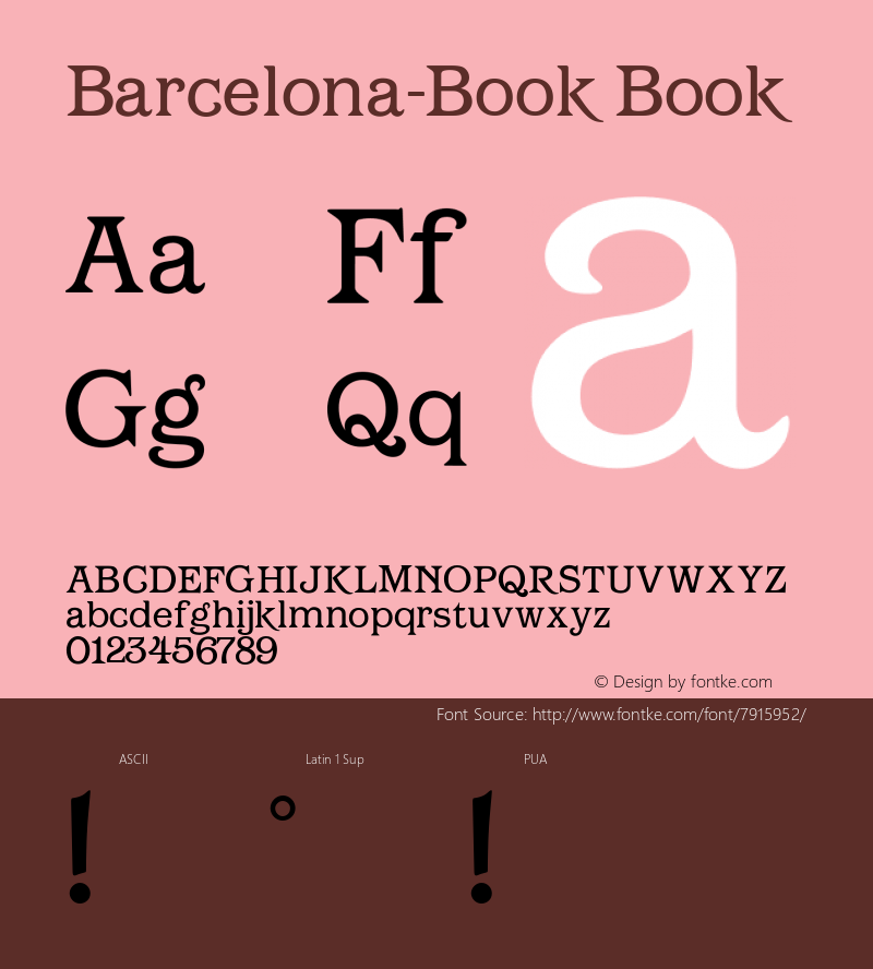 Barcelona-Book Book Version 1.00 Font Sample