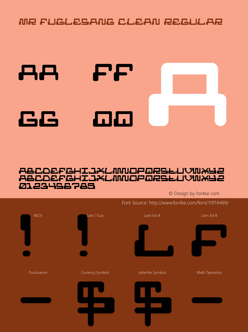 MR FUGLESANG CLEAN Regular Version 001.000 Font Sample