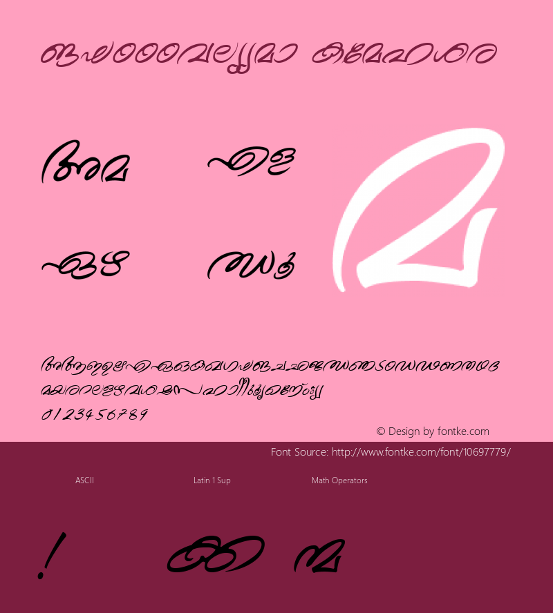 ML-TTTheyyam Italic 1.0 Fri Nov 13 23:26:54 1998 Font Sample