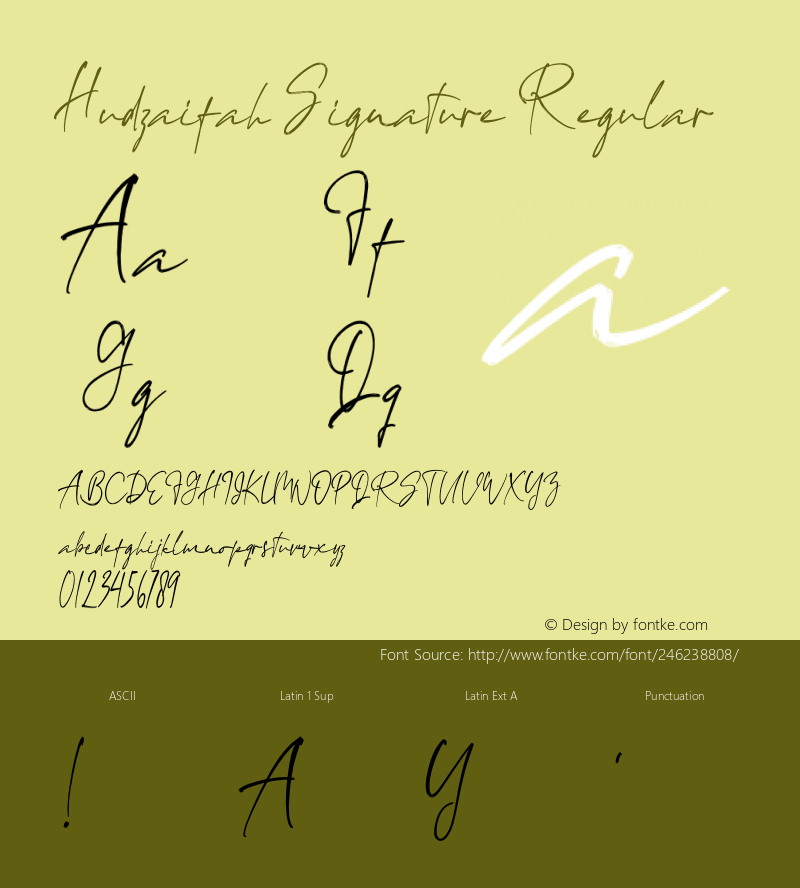 Hudzaifah Signature Version 1.001;Fontself Maker 3.5.2图片样张