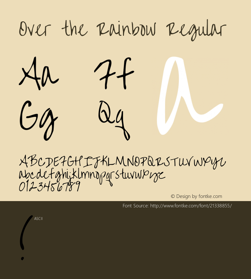 OvertheRainbow Version 1.0 Font Sample