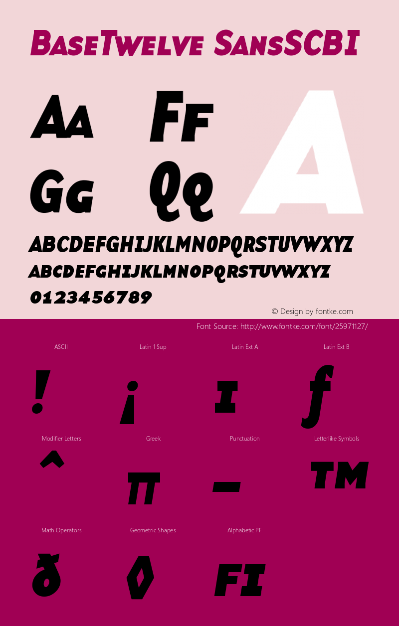 BaseTwelveSansSCBI Version 001.000 Font Sample