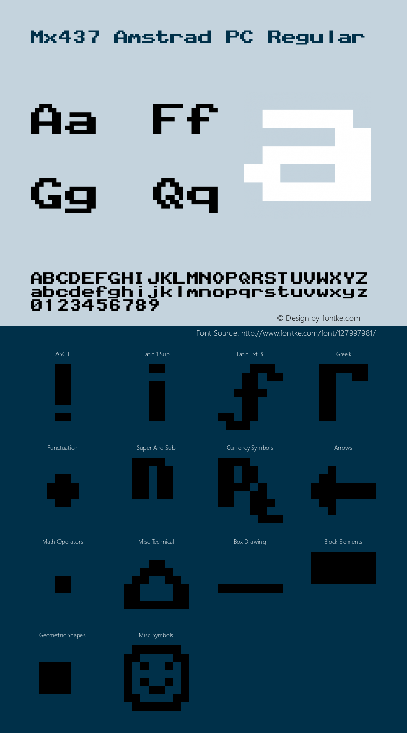 Mx437 Amstrad PC v2.2-2020-11 Font Sample