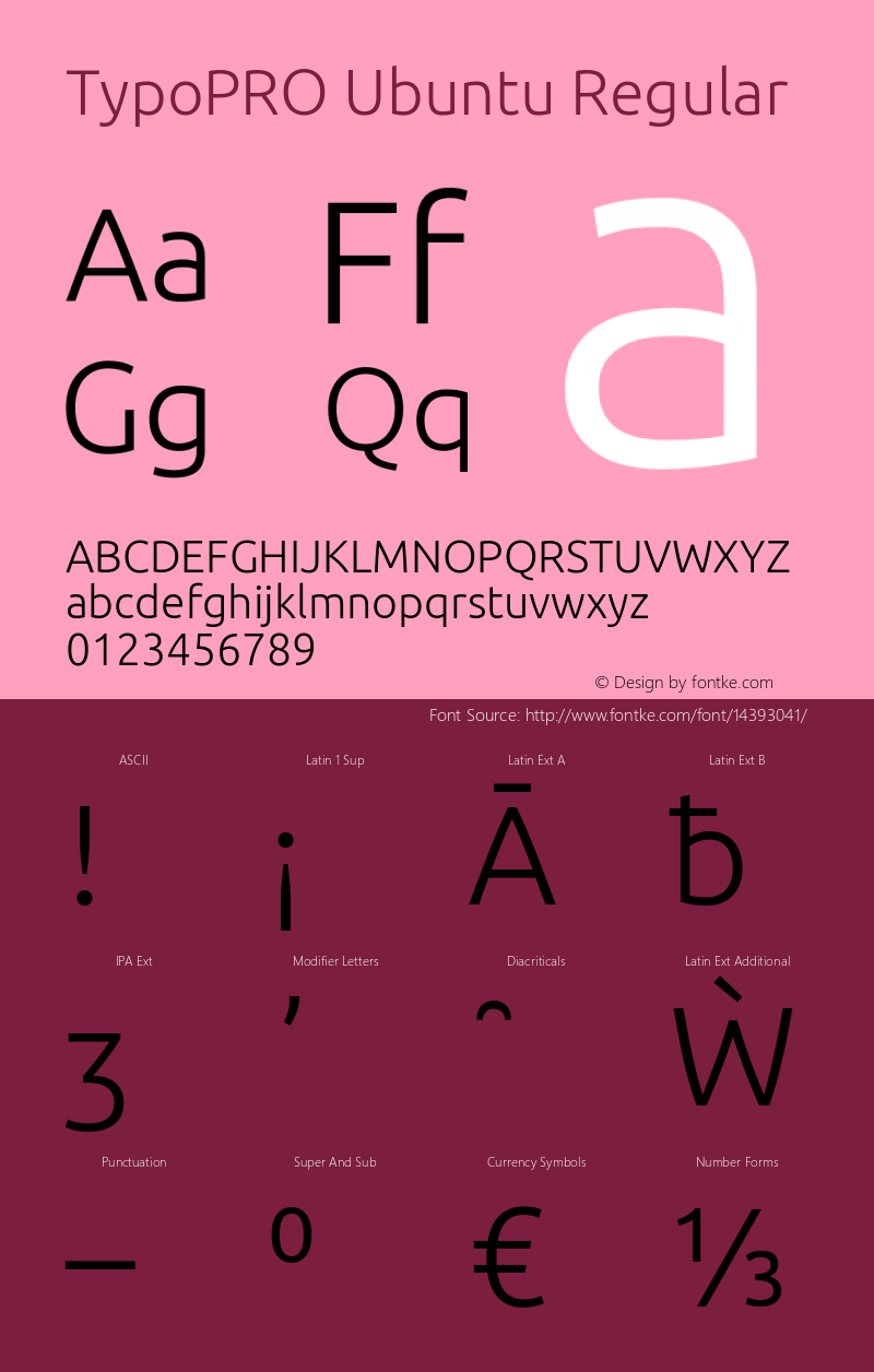 TypoPRO Ubuntu Regular Version 0.80 Font Sample