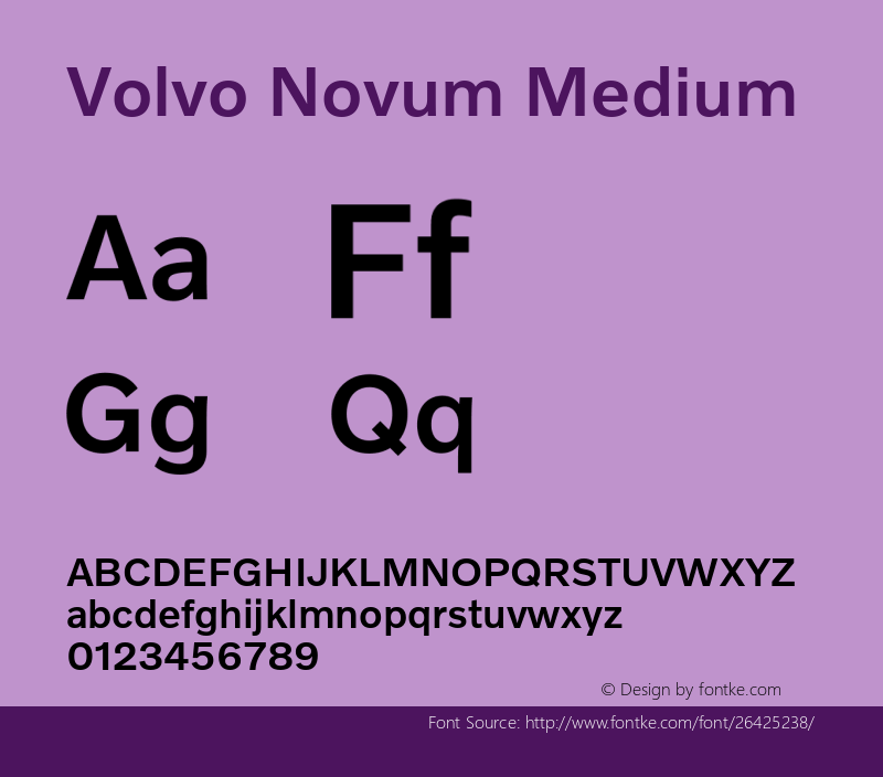 Volvo Novum Medium Version 1.005 Font Sample