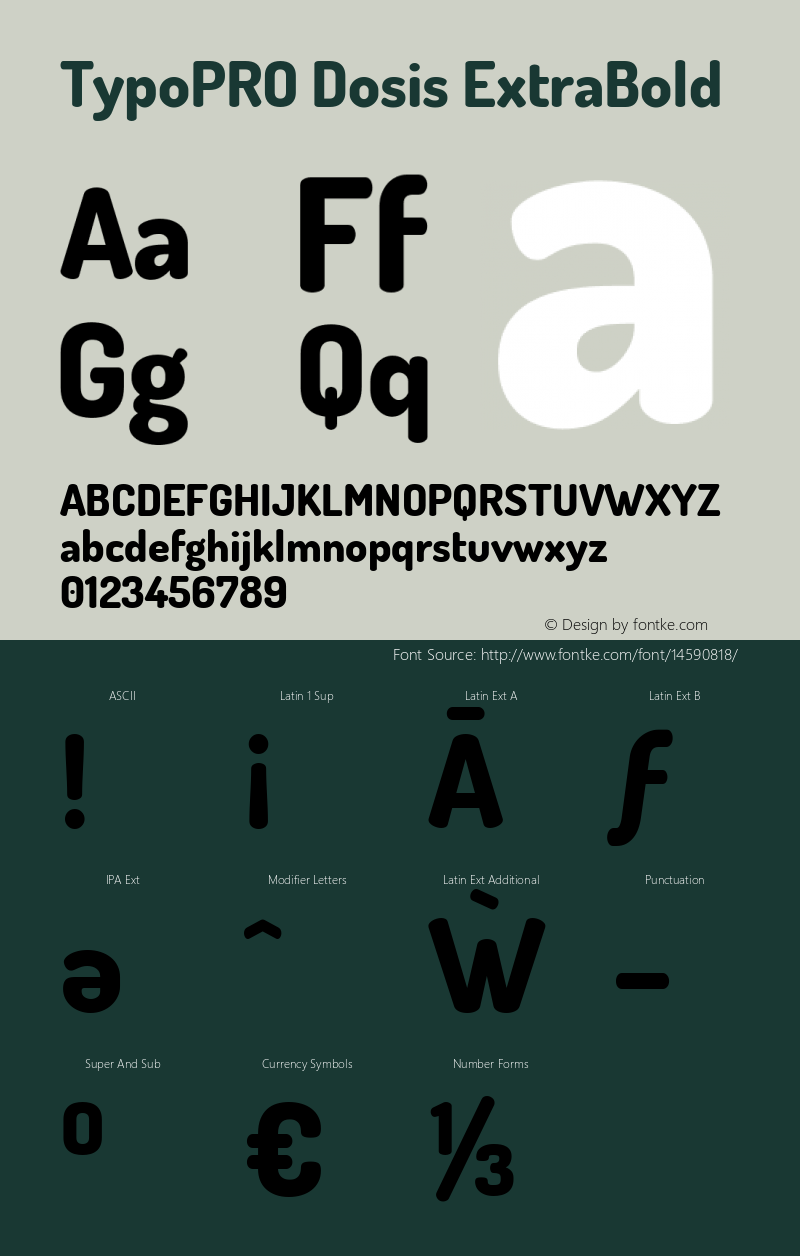 TypoPRO Dosis ExtraBold Version 1.007 Font Sample