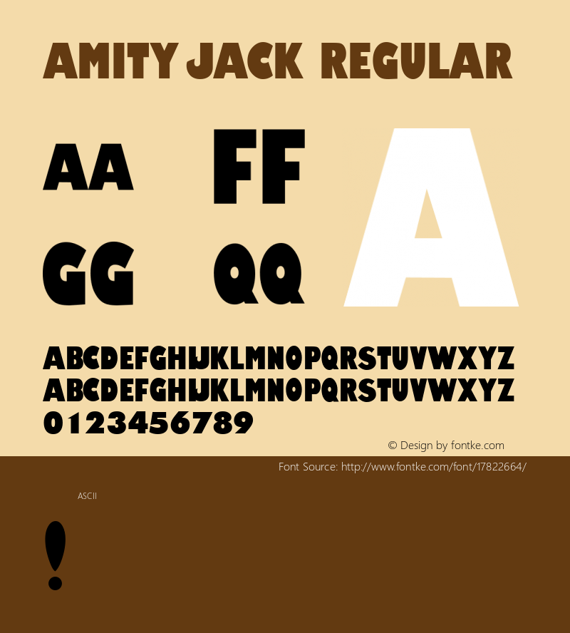 Amity Jack Regular Version 1.65 Font Sample