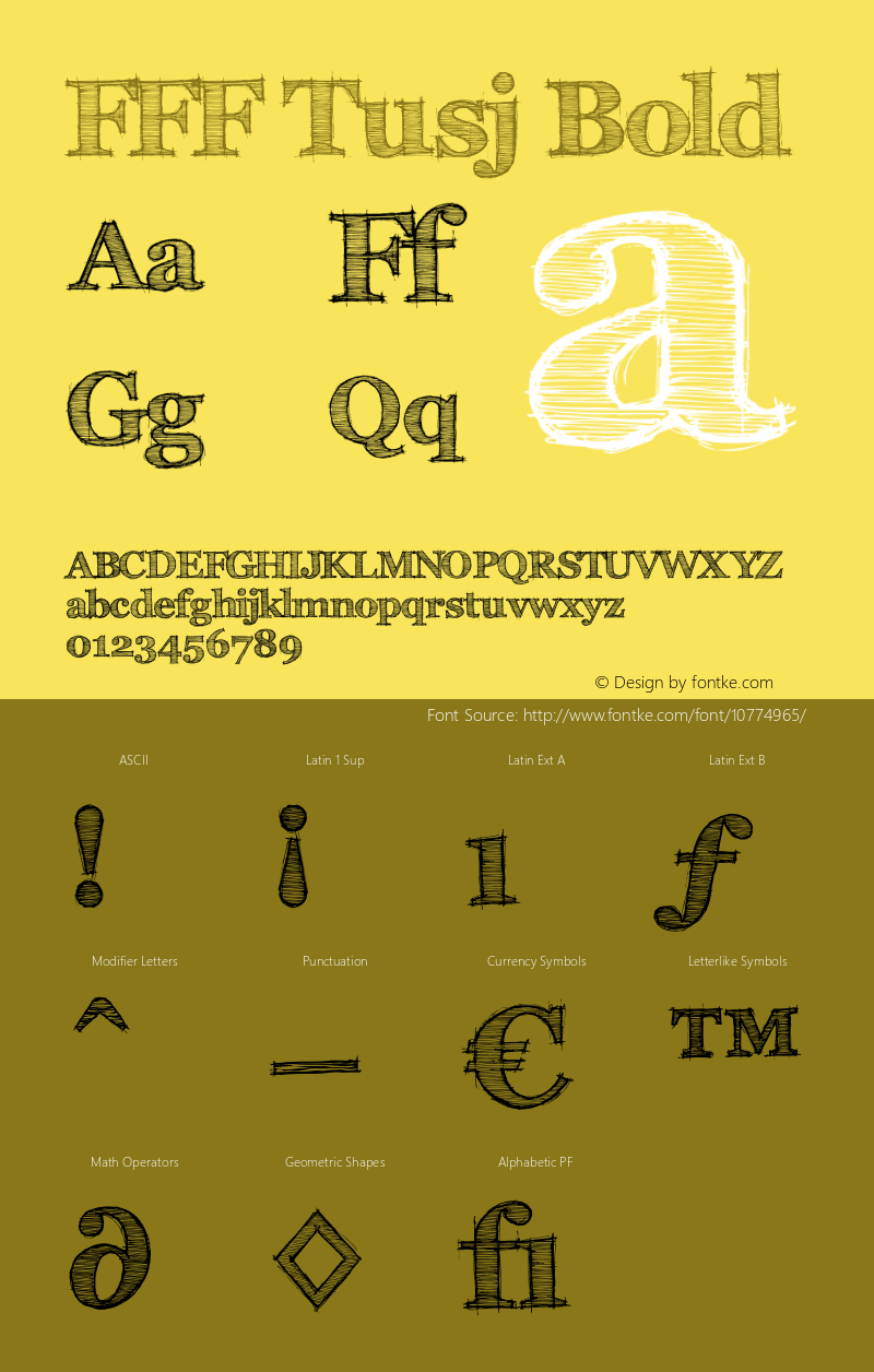 FFF Tusj Bold Version 1.0 Font Sample