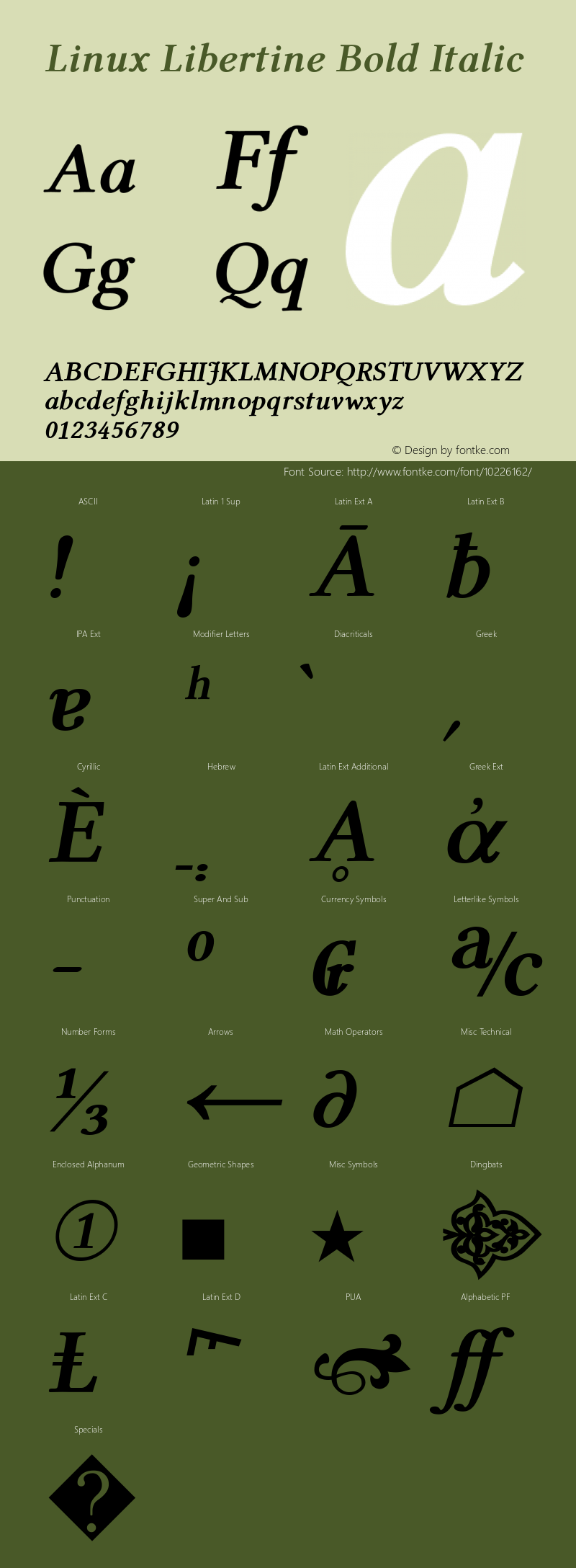 Linux Libertine Bold Italic Version 2.7.x Font Sample