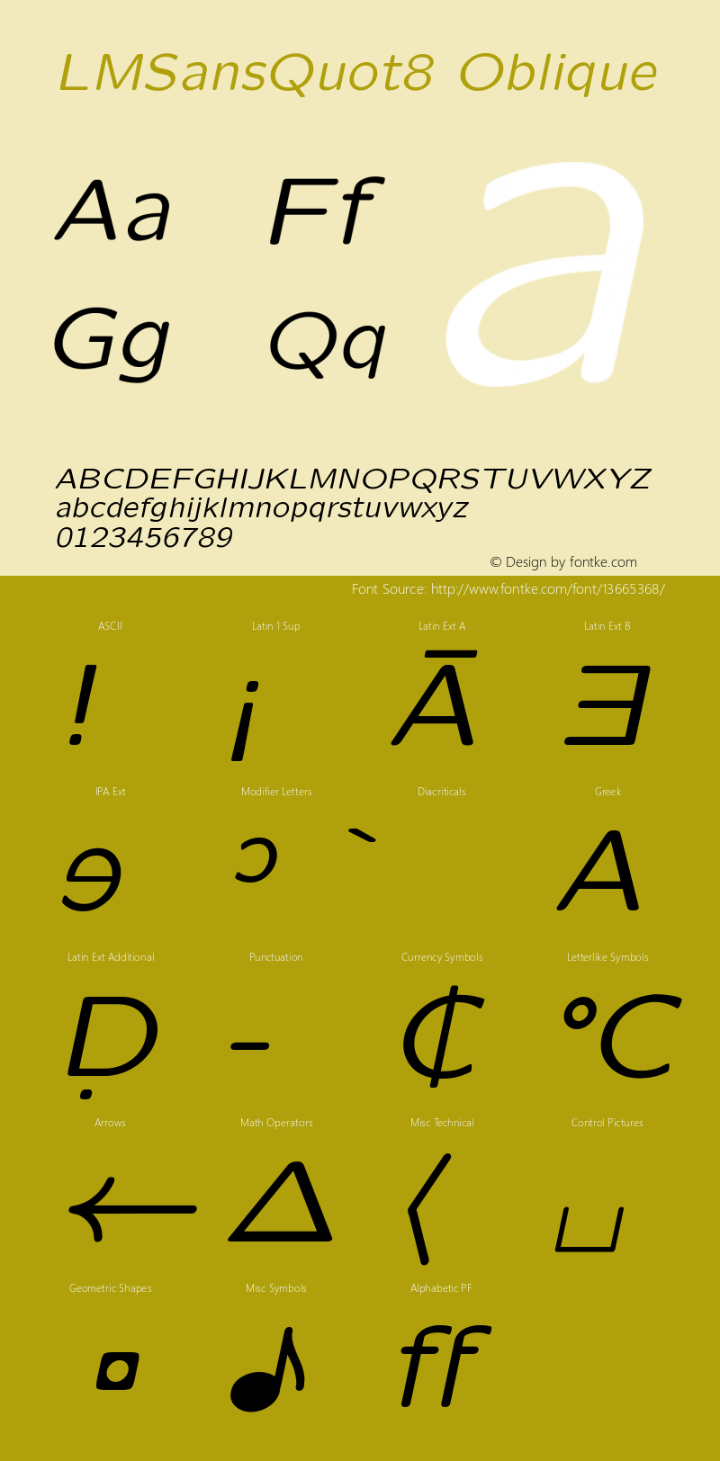 LMSansQuot8 Oblique Version 2.004 Font Sample