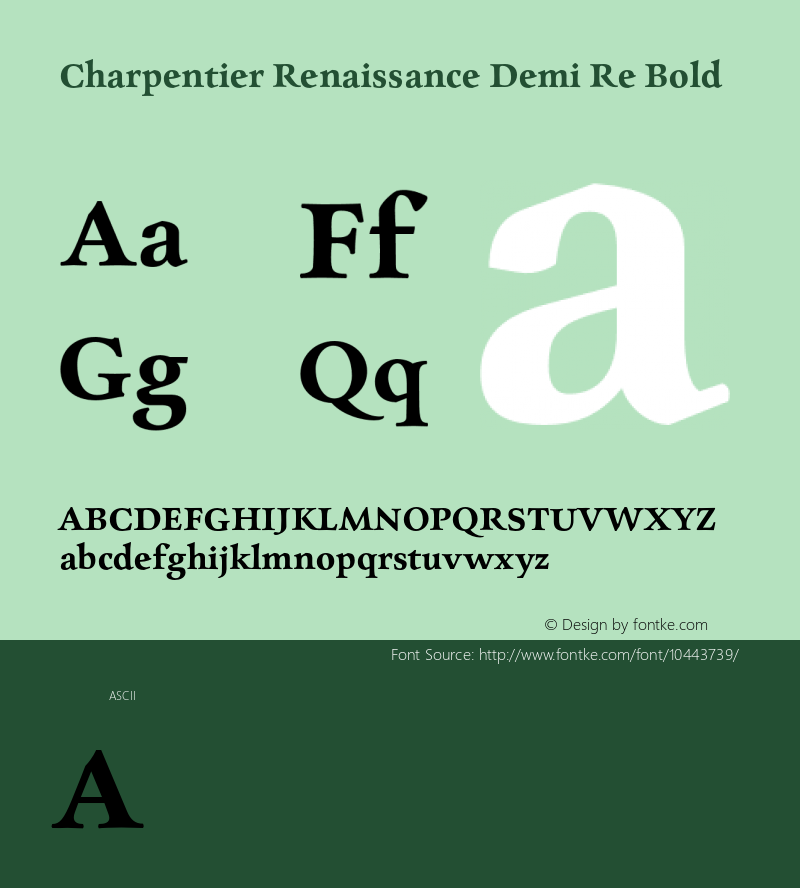 Charpentier Renaissance Demi Re Bold Version 3.019 Font Sample
