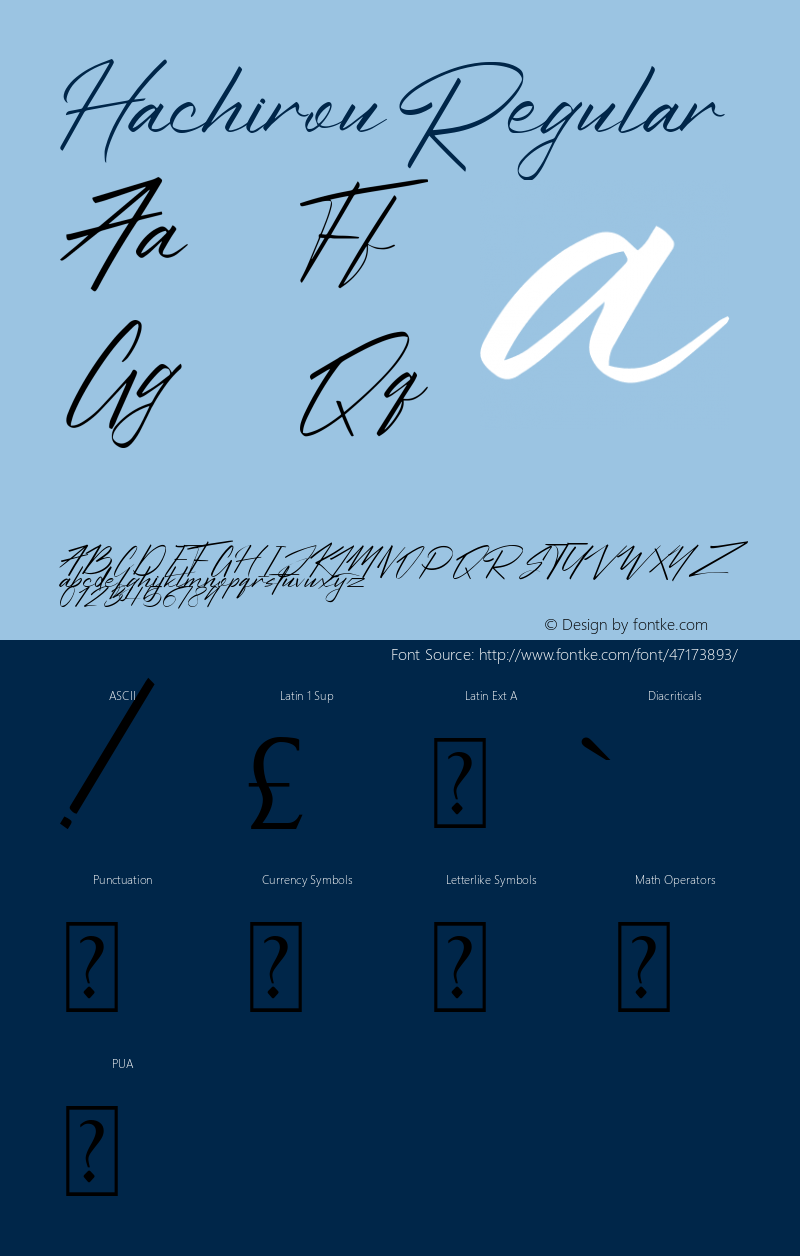 Hachirou Version 1.00;November 23, 2019;FontCreator 12.0.0.2545 64-bit Font Sample