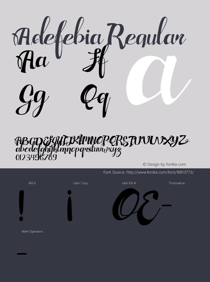 Adefebia Regular 1.000 Font Sample