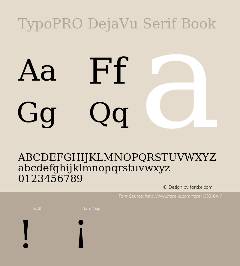 TypoPRO DejaVu Serif Book Version 2.34 Font Sample