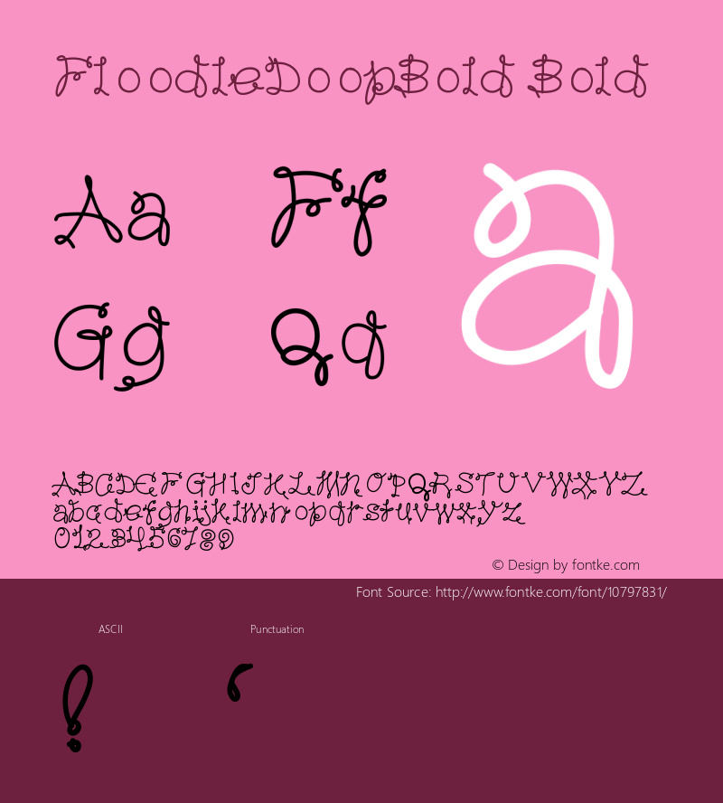 FloodleDoopBold Bold Version 001.000 Font Sample