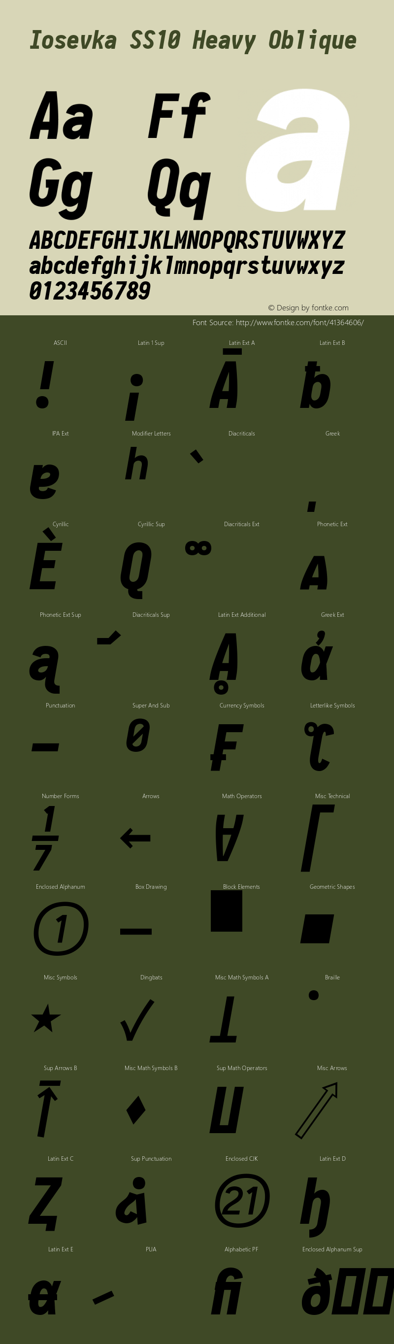 Iosevka SS10 Heavy Oblique 2.3.1 Font Sample