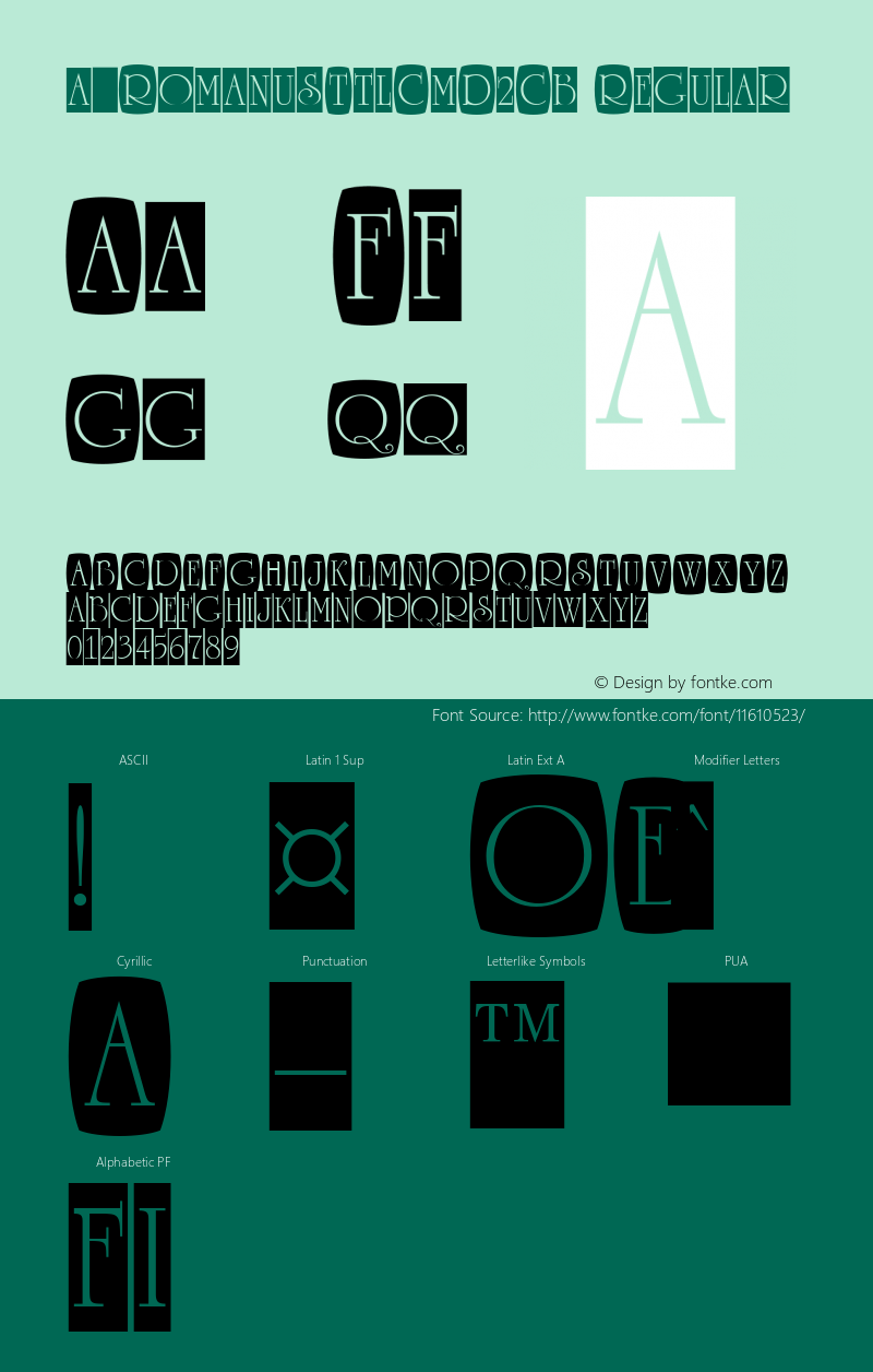 a_RomanusTtlCmD2Cb Regular 01.03 Font Sample