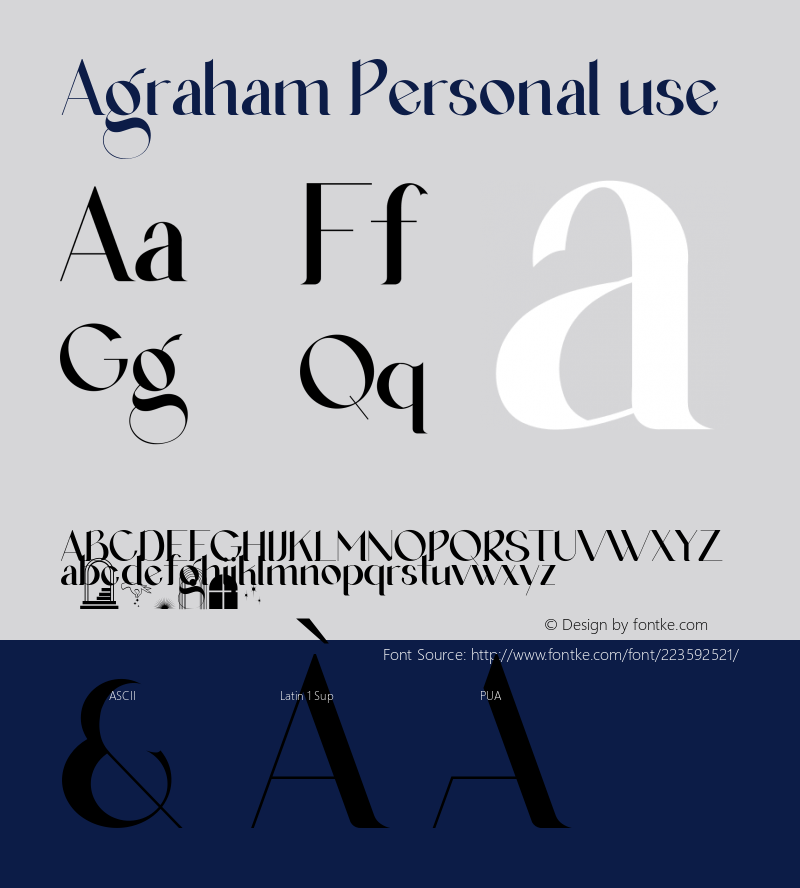 Agraham Personal use Version 1.00;February 23, 2022;FontCreator 12.0.0.2525 64-bit图片样张