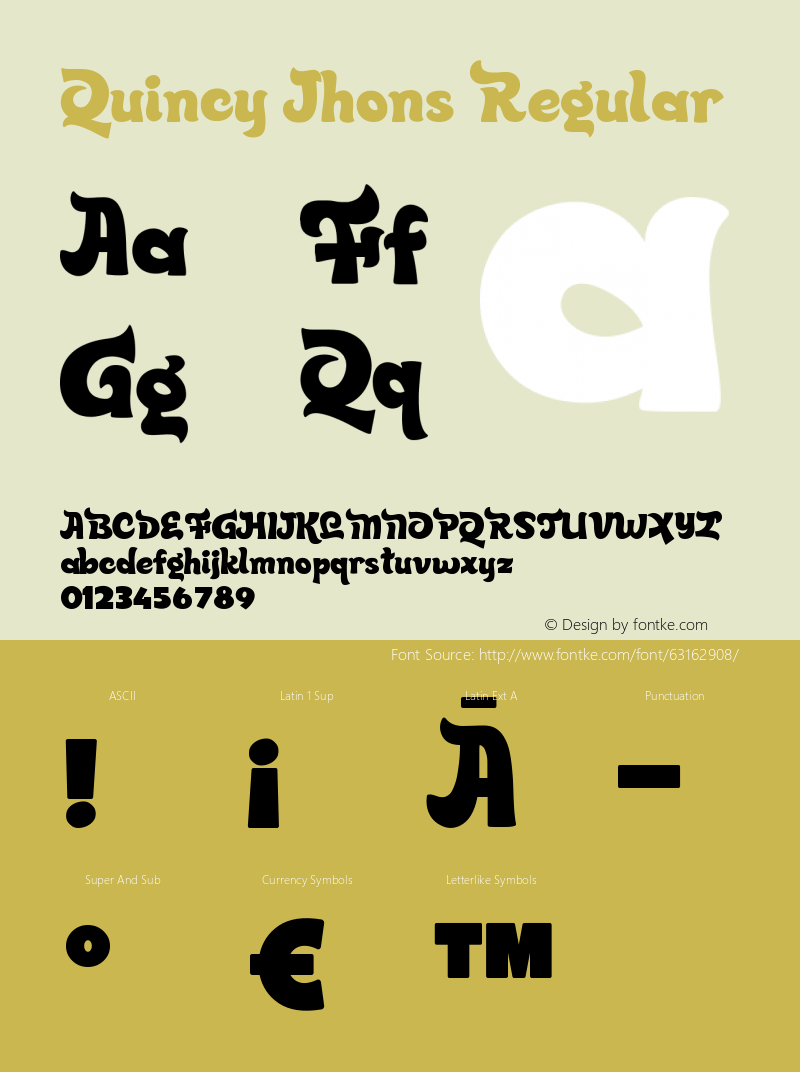Quincy Jhons Version 1.001;Fontself Maker 3.5.1 Font Sample