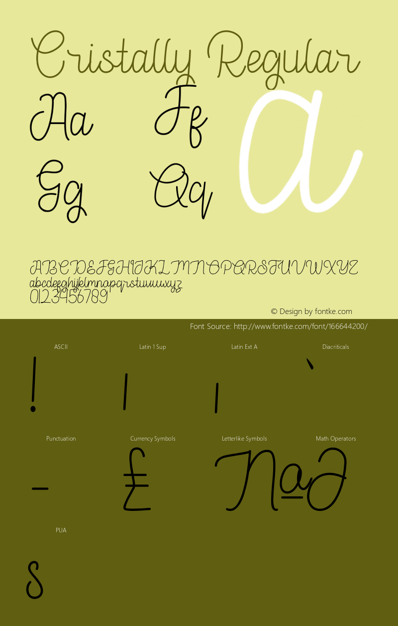 Cristally Version 1.00;June 14, 2021;FontCreator 13.0.0.2683 32-bit Font Sample