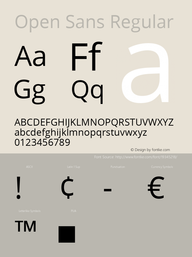 Open Sans Regular Version 1.10 Font Sample