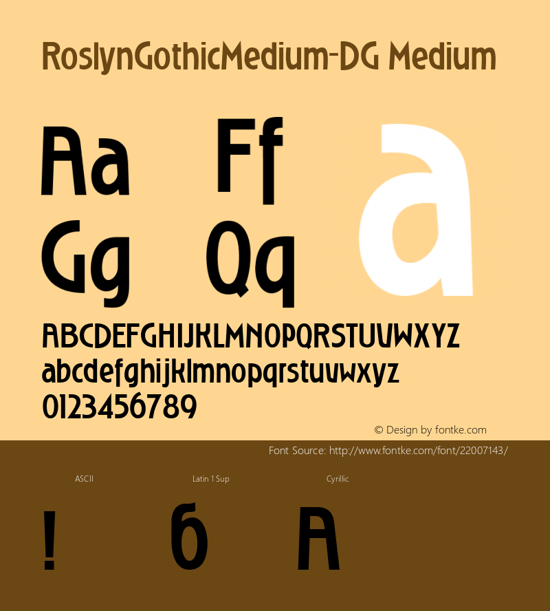 RoslynGothicMedium_DG Medium 001.001 Font Sample
